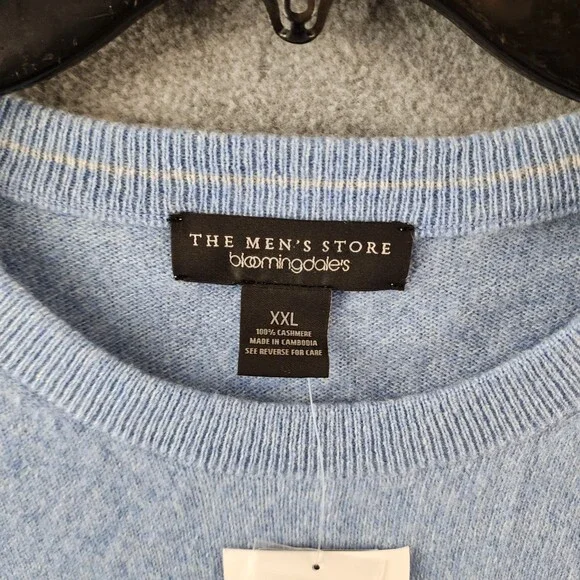 The Men's Store at Bloomingdale's Cashmere Crewneck Sweater XXL Sky Blue